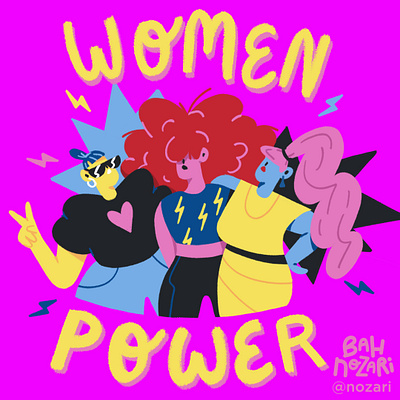 women power 2danimation 2dcharacter celanimation character character design characteranimation design flat illustration motion design