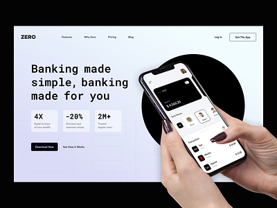 Mobile Banking Web Design 2021 trend bank banking banking website black design landing landing page landingpage lviv mobile mobile ui ui ukraine ux web web design webdesign website zero