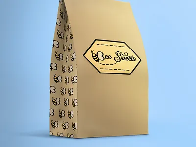 Bee Sweets Logo and icon pattern branding design icon logo mockup