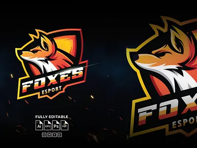 Foxes Esport badge creative gaming identity illustations illustration logodesign mascot mascotlogo symbol