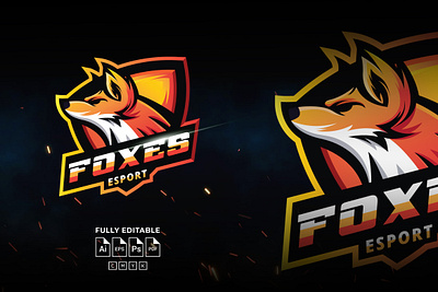 Foxes Esport badge creative gaming identity illustations illustration logodesign mascot mascotlogo symbol