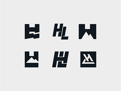 HL - Explorations athlete biking downhill enduro extreme sports hills lettermark logo minimal monograms mountain mountainbike mtb mtb rider negative space personal brand symbol typography