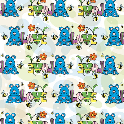 bear pattern illustration vector