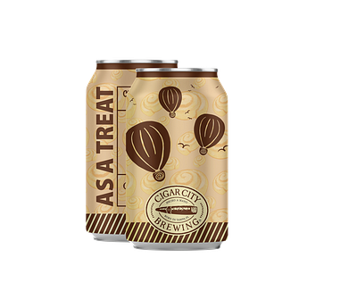 Beer Label - As A Treat art as a treat beer beer art brand branding brewing brown can cigar city cinnamon roll clites colby craft design florida hot air balloon label porter tampa