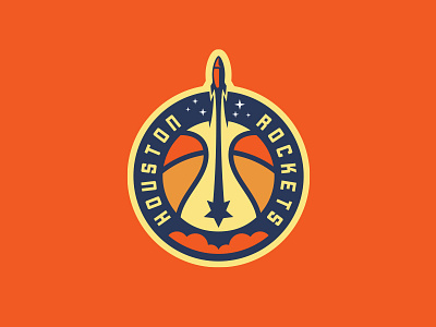 Houston Rockets, Alt badge ball basketball houston htx launch logo moon nasa nba planet rebrand rocket rockets roundel smoke space star stars texas