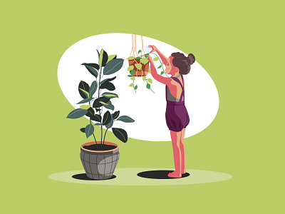 Plant watering illustration cartoon cartooning character character design freebie illustration illustrator plant illustration plant watering vector vector design vector download vector illustration