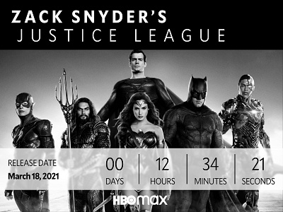 Countdown Timer - DailyUI 014 014 counter counterdown daily daily ui dailyui dailyuichallenge dc dccomics design figma film justigueleague ui ux web