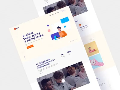 Netro - Landing Pages. clean ui colorful creative agency design design inspiration digital agency landingpage minimal minimalist typogaphy ui uidesign