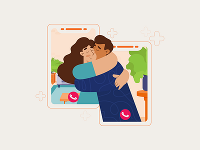 I MISS YOU call cellphone coronavirus distant illustration ilustração love miss you pandemia pandemic phone call quarentine uiux vector vectorart virtual meeting