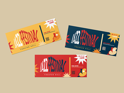 First View of Jazz Festival Tickets Design branding branding and identity brandingconcept brandingdesigner brandingidentity design designerportfolio festivals logo minimal posterdesign ticketing tickets vector