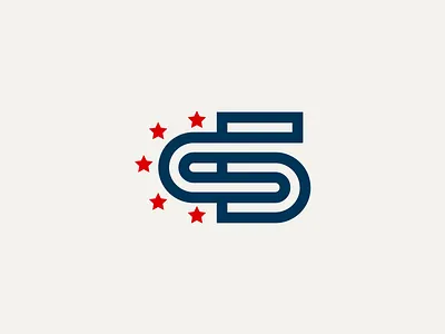 C5 america c5 flag letter logo monogram