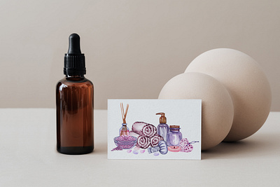 Selfcare Illustration bathroom design illustration object selfcare spa watercolor