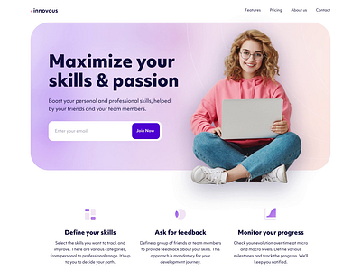 Personal Development Platform Website animation design landing page ui ux website