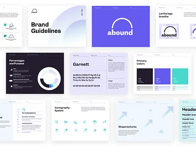 Abound Brand Guide api brand brand book brand design brand guidelines brand identity branding branding agency branding design color palette logo logodesign startup styleguide tech typography