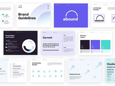 Abound Brand Guide api brand brand book brand design brand guidelines brand identity branding branding agency branding design color palette logo logodesign startup styleguide tech typography