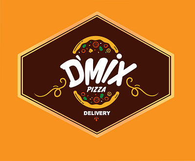 D'mix Pizzaria Isologo branding design isologotipo vector