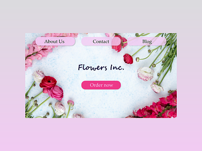 FlowerShopHomePage design flowers flowershop homepage pink ui ux web website website design welcome page