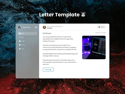 Email Application app design minimal web