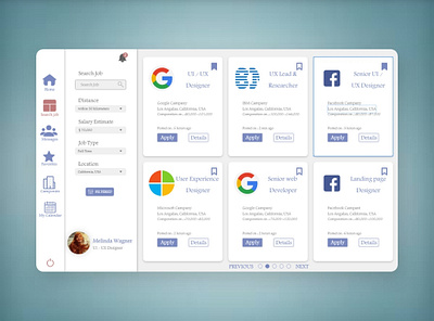 Job search dashboard dashboard design job application job search ui ux webdesign website website design