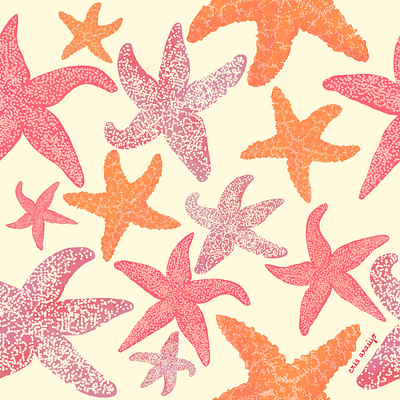 Seastars artwork color palettes creatures design digital art graphic design illutration pattern design patterns sea sealife seastar stars surface design surface pattern surface pattern design wildlife