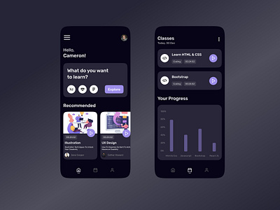 Class tracker app design app application design class tracker colors creative creative agency dark mode design design app design system minimalist typography ui uidesign ux ux design