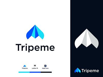 Tripeme Logo Design agency airplane branding business colorful logo creative fight flight flights fly holyday launch space logo logomark plane symbol transport travel traveling trip vacation