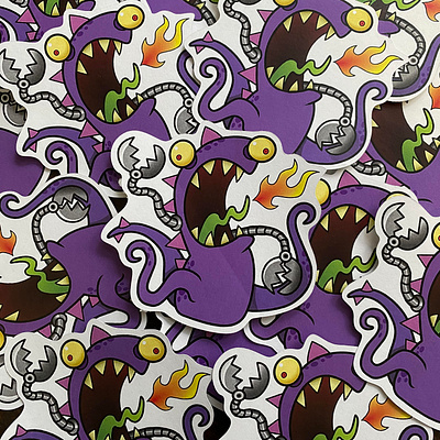 Mega Beastie Sticker Invasion back end beastie character character design color creature digital hand drawn illustration monster sauerworks sticker