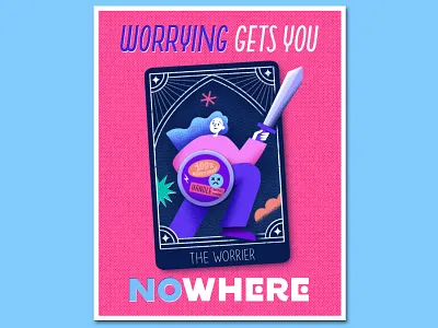 Worrying Gets You Nowhere character cover art drawing drawingart illustration tarot tarot card woman woman illustration worry