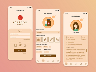 Pills_time app design flat icon illustration logo mobile mobile app mobile app design mobile design pills ui ux vector