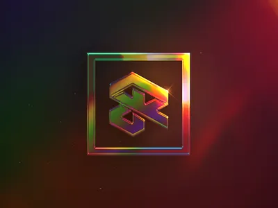 BeauRaw Logo branding chrome design iridescent logo logomark metallic personal shiny