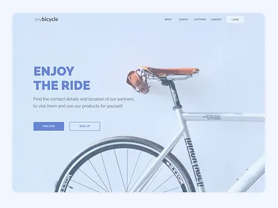 Enjoy the ride landing page landing page concept user inteface
