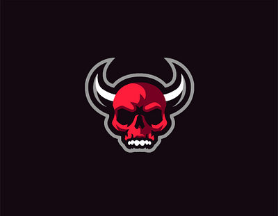 Demon Skull Mascot Logo