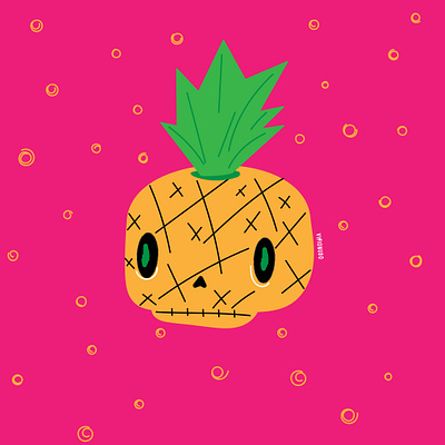 Cráneo Piña branding character concept design illustration ilustracion vector visionudo watermelon