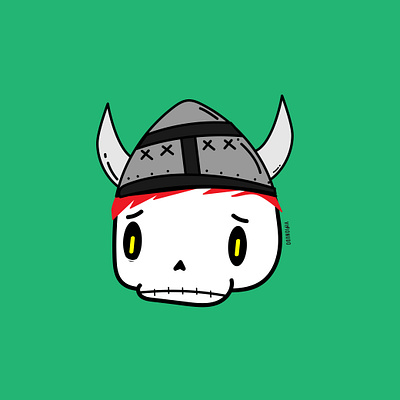 Cráneo casco vikingo character concept craneo design illustration ilustracion vector visionudo
