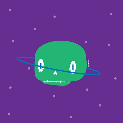 Cráneo Saturno art bones character concept illustration saturno sketch space vector visionudo