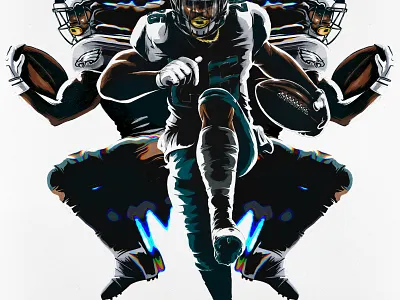 Miles Sanders athlete eagles football illustration philadelphia player poster running back sports two six