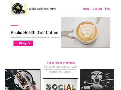 PHOverCoffee Homepage adobe xd design web