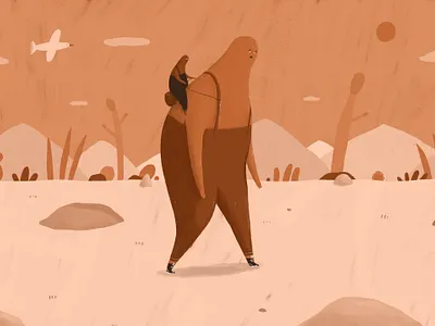 Land of the Bean Men bean bean men bird character fun illustration personal illustration piggyback travel