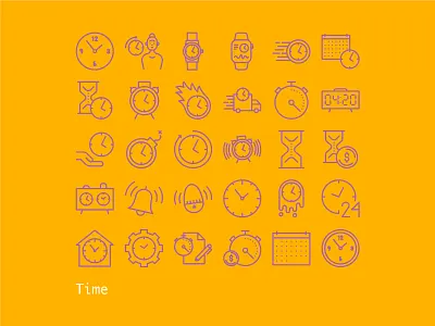 Time clock clocks graphic design icon design icon set iconography icons illustration illustrator line icons time