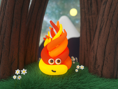 bonfire 3d character cinema4d design illustraion illustration octane