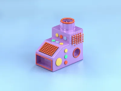 Mini Isometric Machine - Scary Machine 3d 3d art 3d artist 3d illustration 3d illustrator 3d modeling 3dui cute design designer graphic design illustration isometric isometric machine low poly machine mini machine stylized ui uiux