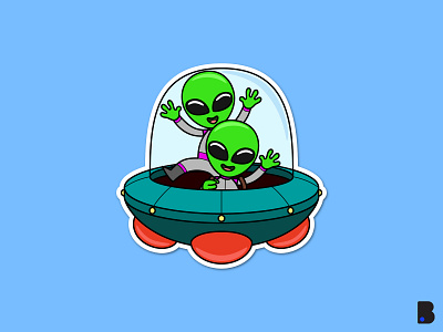 Cute Aliens Illustration alien aliens cartoon character children cute flat illustration kids mascot space vector