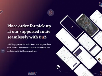 Riding app Landing page all mobile design product design research user experience user interface web design