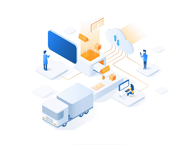 Flowgate – animated isometric illustration animation car display isometric animation isometric design isometric illustration printer software system