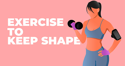 Workout Lady Illustration 02 02 dumbell gradient illustration illsutration illustrator lady illustration workout