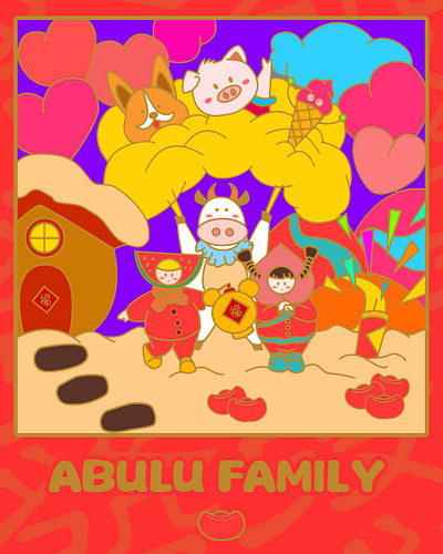 ABULU FAMILY branding design illustration