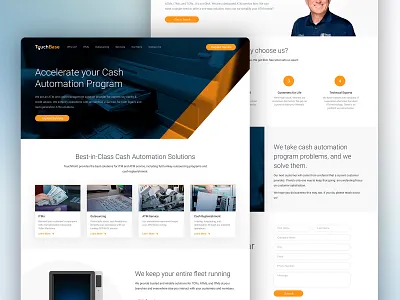 Website design for a regional ATM / Cash Management company atm interface design landing page ui ux web design website design