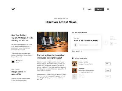 News author blog branding design icon logo news typography ui uiux ux webdesign