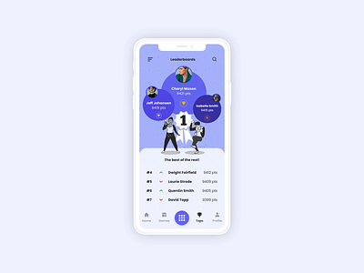 Leaderboard daily dailyui dailyui019 dailyui19 flat illustration interaction leaderboard minimal mobile ui uidesign uiux