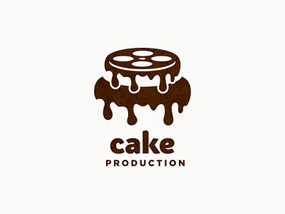 cake production logo animal animation app branding cake design film flat food icon illustration logo vector